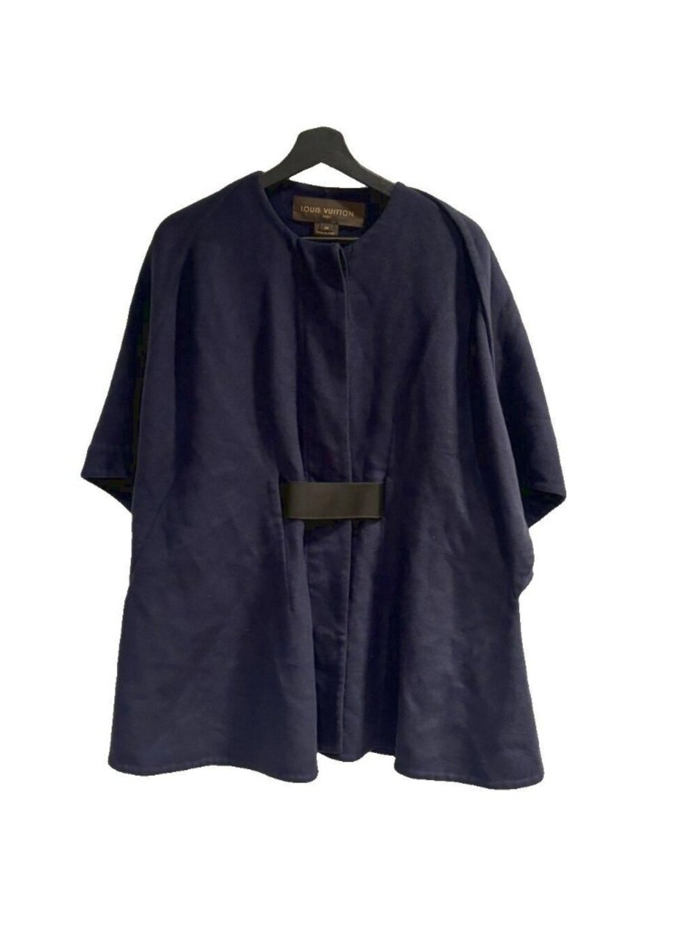 Louis Vuitton Cape Coat Poncho Cashmere Silk Blend Navy 34